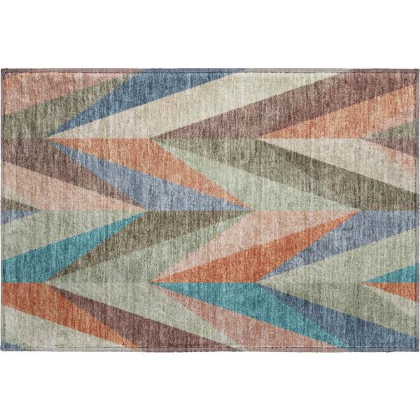 Mayfield Premium Machine Washable Abstract AMF2265 Sage 2 ft. x 3 ft. Accent Rug