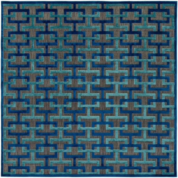 Artistic Weavers Felikes Navy 8 ft. x 8 ft. Indoor/Outdoor Square Area Rug