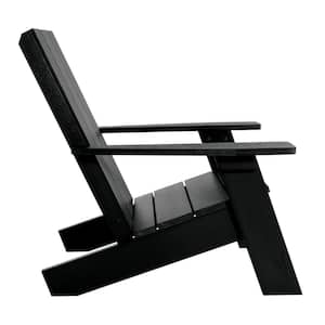 Italica Modern Recycled Plastic Black Adirondack Chair