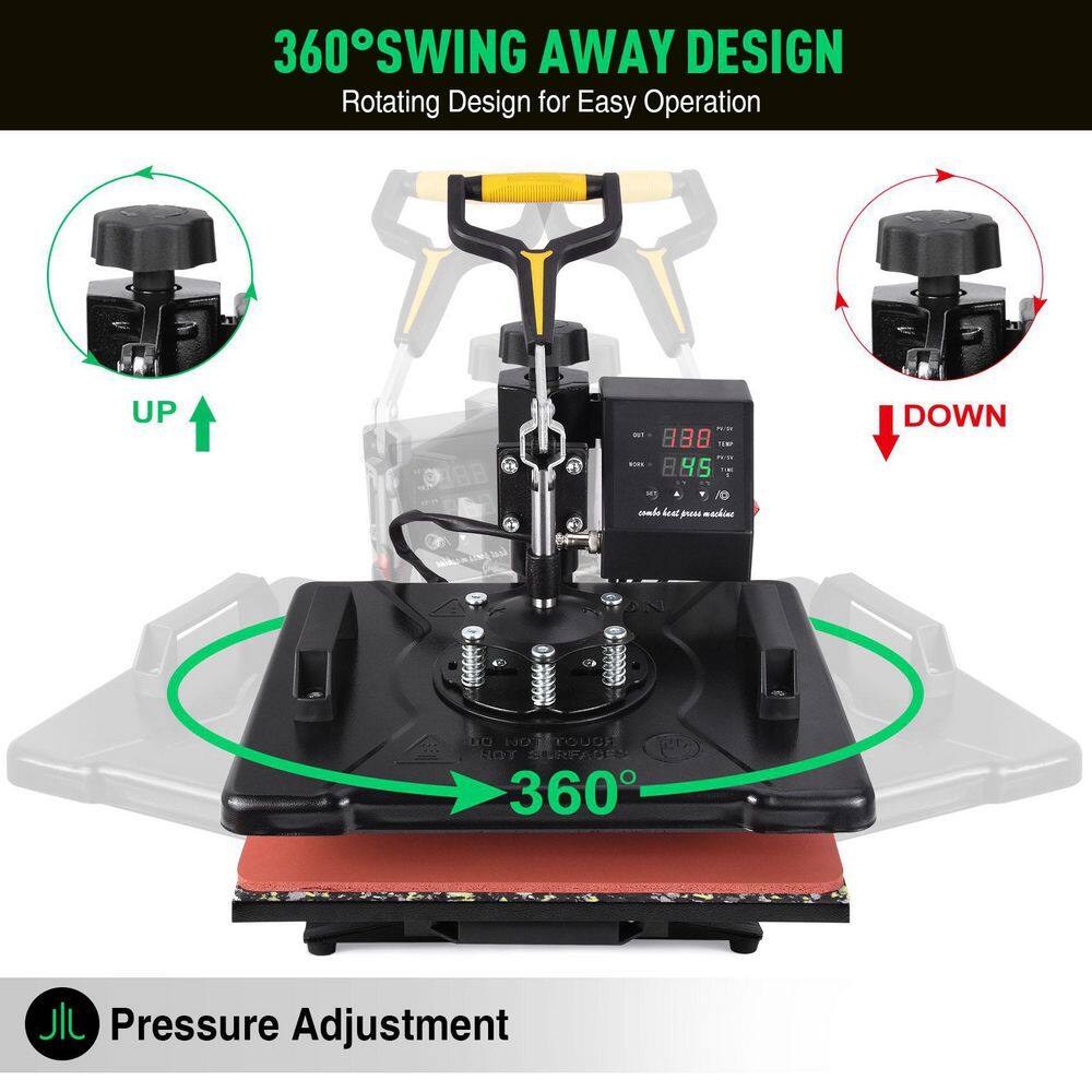 Black and Red 5-in-1 Digital Heat Press Machine