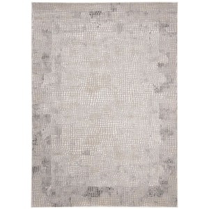 Meadow Taupe/Gray 4 ft. x 6 ft. Geometric Abstract Area Rug