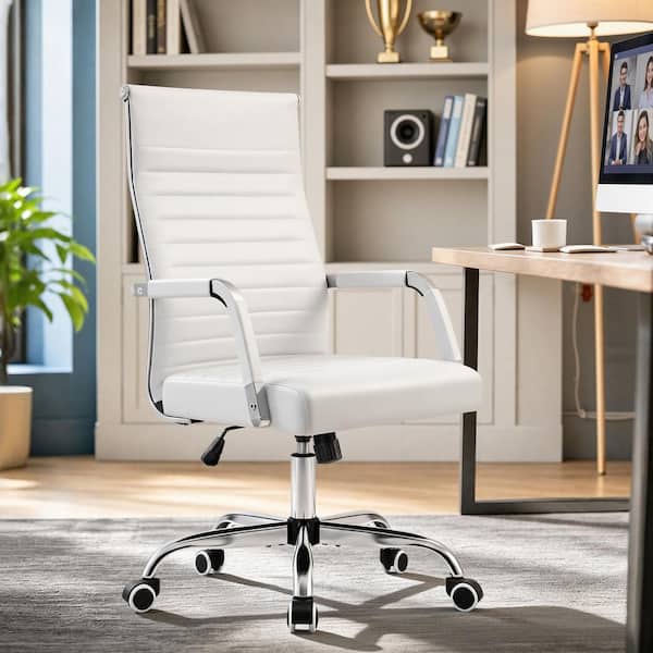 LACOO PU Leather Ergonomic Ribbed Office Mid-Back Executive Task