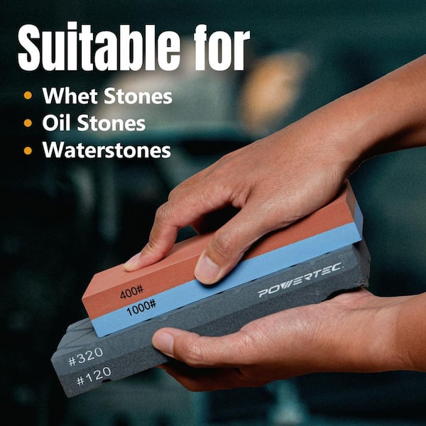 Large Flattening Stone, 120/320 Dual Grit Sharpening Stone Flatener, Diamond Grooves Sharpening Stone Fixer
