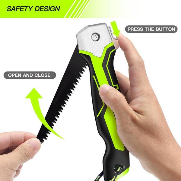 KIWDZFU Folding Jab Saw Blade Safety Catch Soft-Grip Handle
