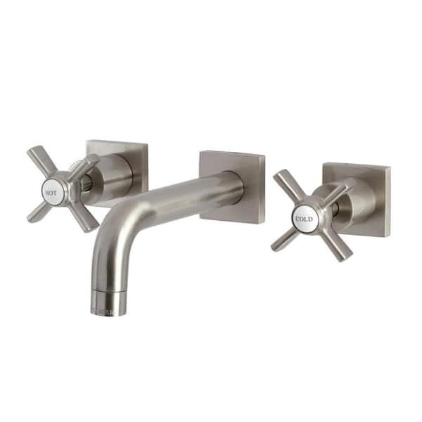 Kingston Brass Millennium 2-Handle Wall-Mount Bathroom Faucets in Brushed Nickel