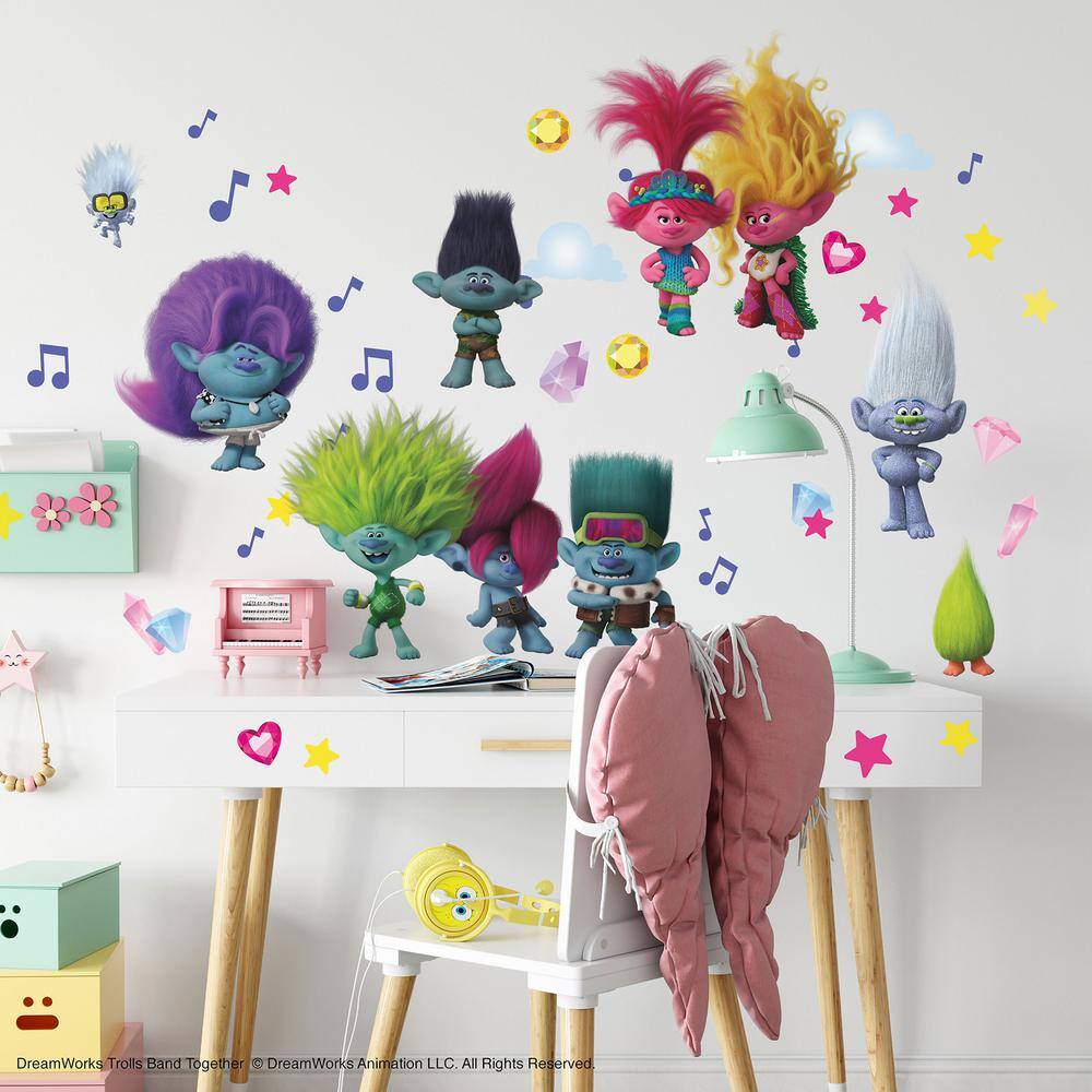 Trolls 3 Band Together Glitter Wall Decals Set
