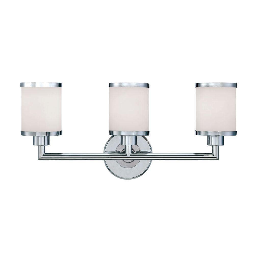 3-Light Chrome Vanity Light with Etched White Glass price history on PriceWatchPro