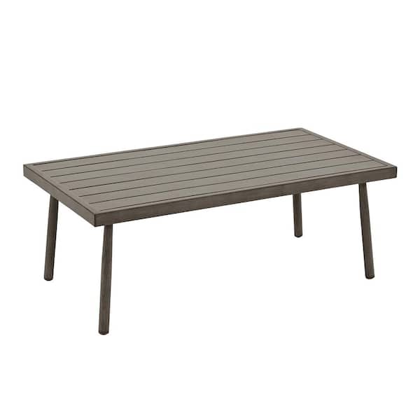 EGEIROSLIFE SleekLine 1-Piece Gray Aluminum Patio Coffee Table