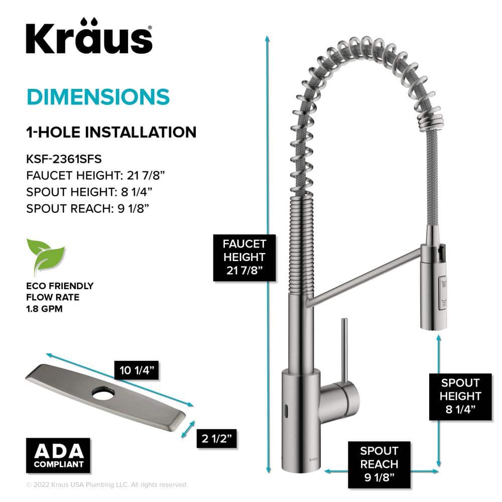 Stainless Steel Touchless Sensor Commercial Pull-Down Kitchen Faucet