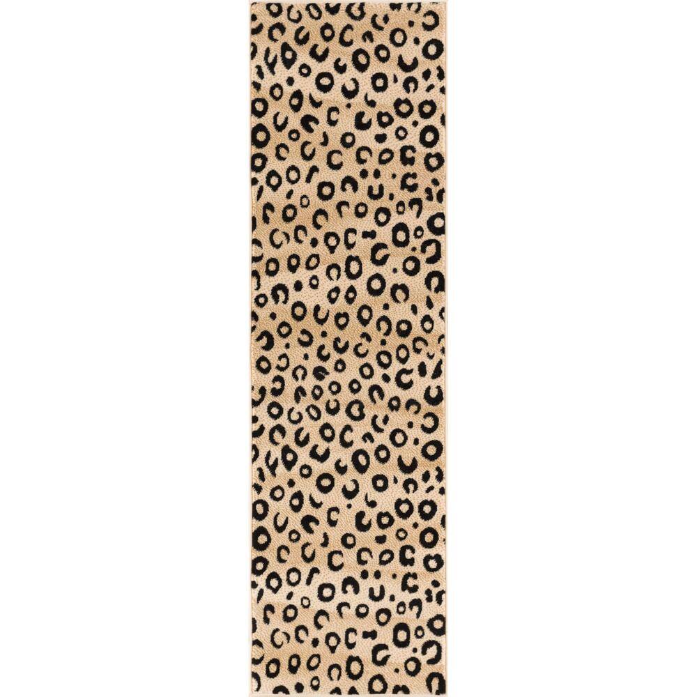 Well Woven Dulcet Leopard Black 2 Ft X 7 Ft Modern Animal Print Runner Rug 19532 The Home Depot