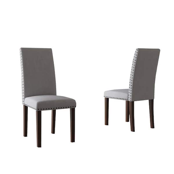 Unbranded Gray Upholstered Side Chairs (Set of 2)