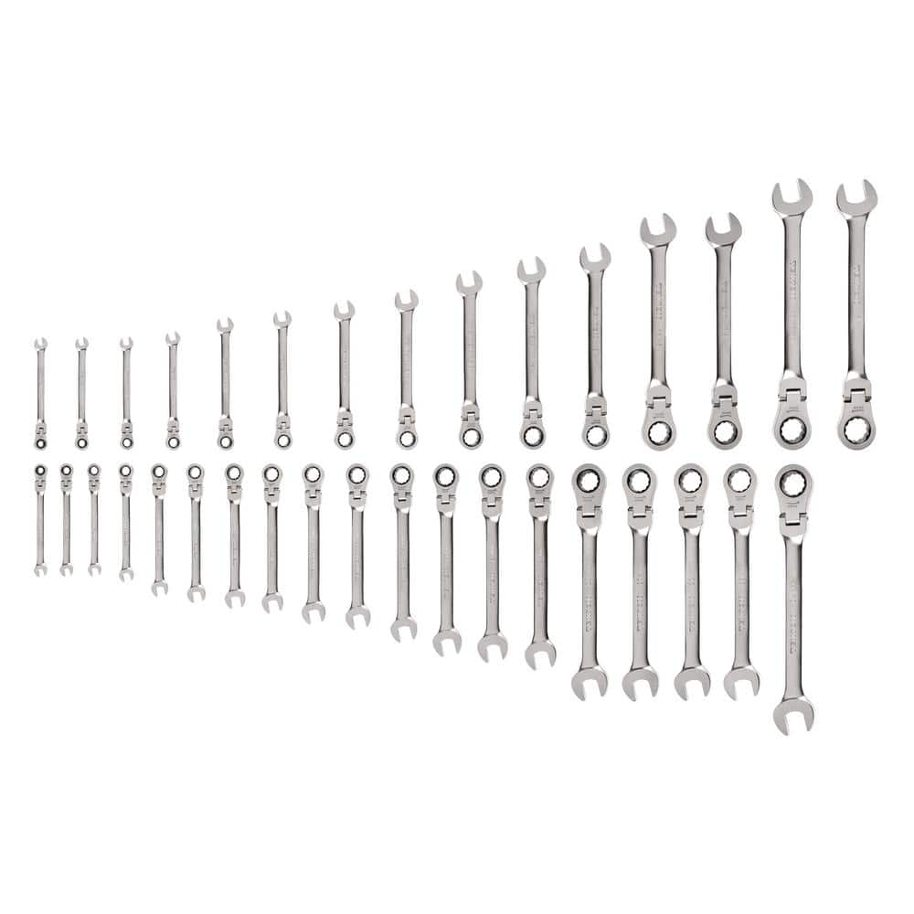 Angle Head Open End Wrench Set (31-Piece), TEKTON