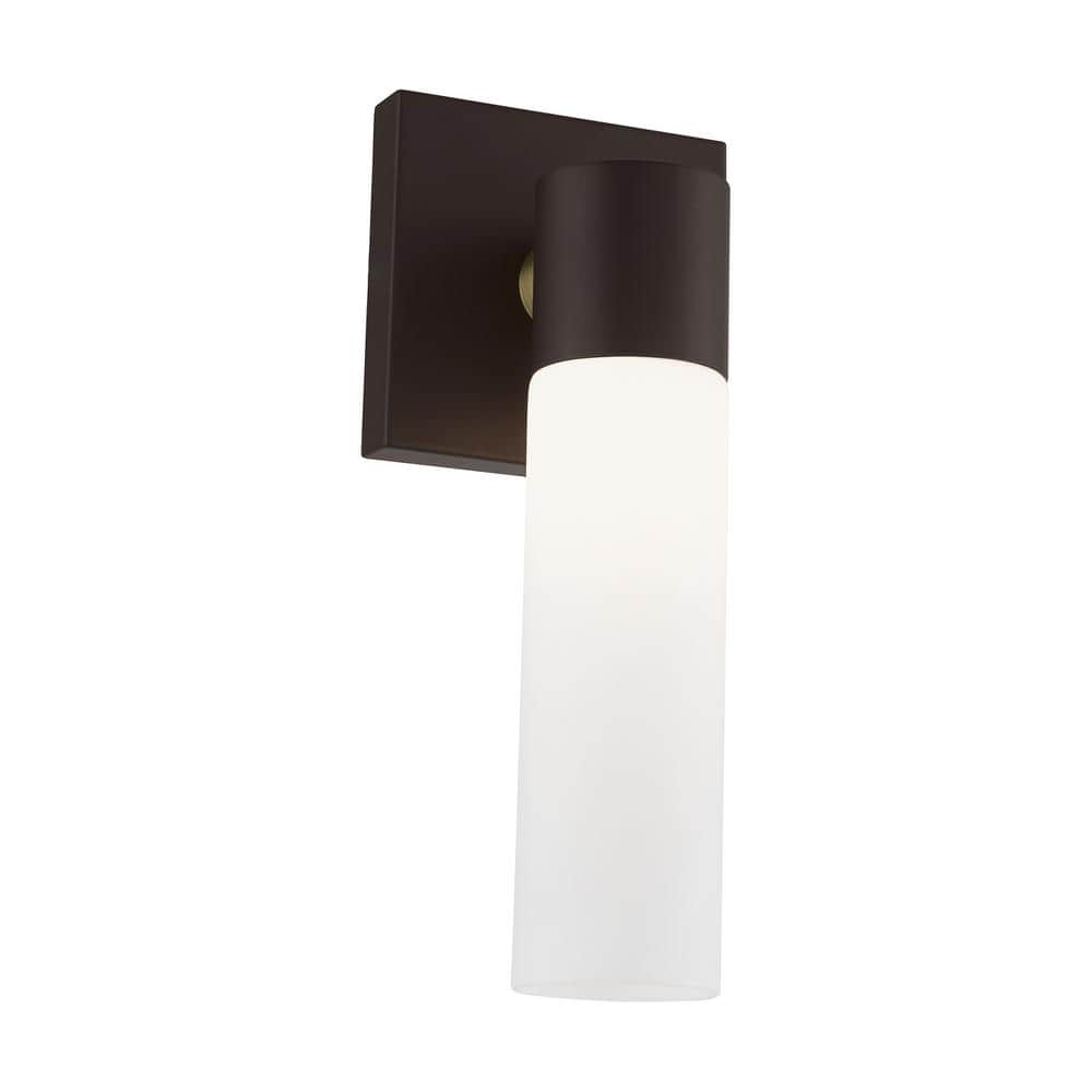 Aero Cylinder Sconce in Antique Brass and Bronze Finish