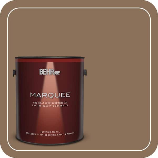 BEHR MARQUEE 1 gal. #280F-6 Sweet Georgia Brown Matte Interior Paint & Primer