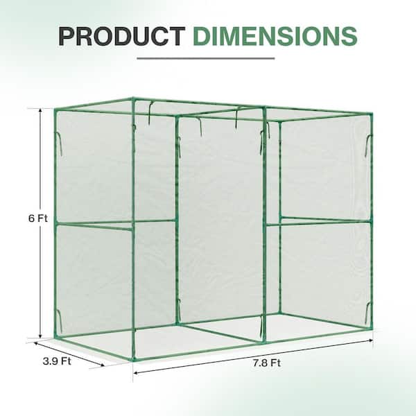 Aoodor 73 in. H Green 2-Roomed Walk-In Crop Cage Plant Protection