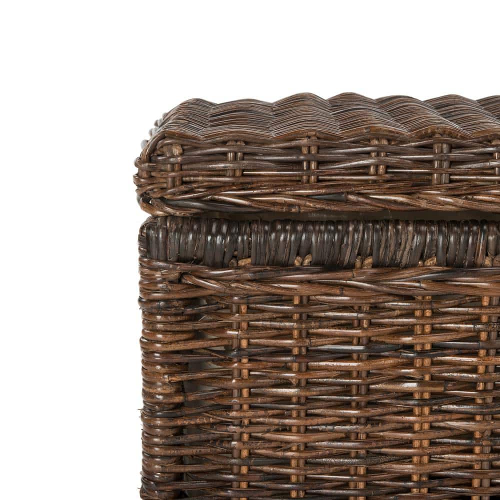 Elijah 30" Chestnut Brown Wicker Storage Trunk with Removable Lid