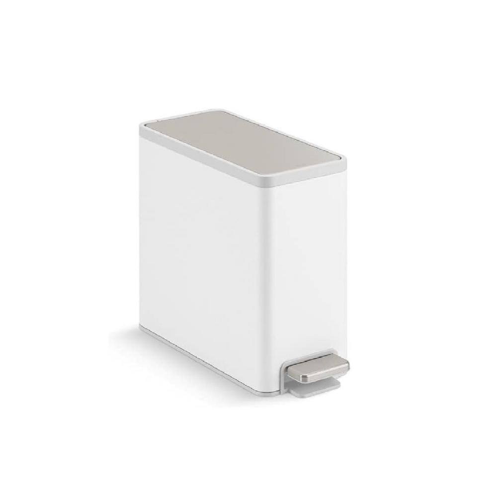 Free Standing 2.5 Gallon Step Trash Can with Soft and Quite Close Foot Pedal in White and Stainless Steel price history on PriceWatchPro