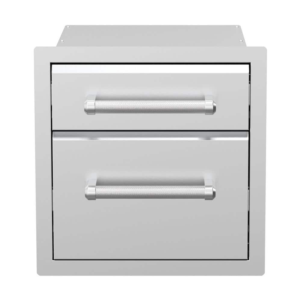 Stainless Steel Vertical Double Drawer Outdoor Kitchen Unit
