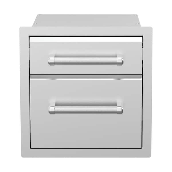 SPIRE 18 in. Outdoor Kitchen Built-In Grill Cabinet 2 Drawer Access Drawer Unit