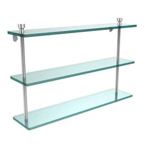 Allied Brass 22 in. L x 15 in. H x 5 in. W 3-Tier Clear Glass