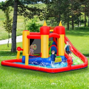 Multi-Color Inflatable Water Slide Jumping Bounce House Bouncy Splash Park