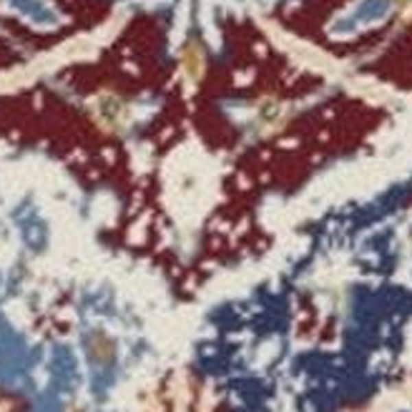 5 X 7 Blue, Ivory Oriental Washable Area Rugs Runner Rug