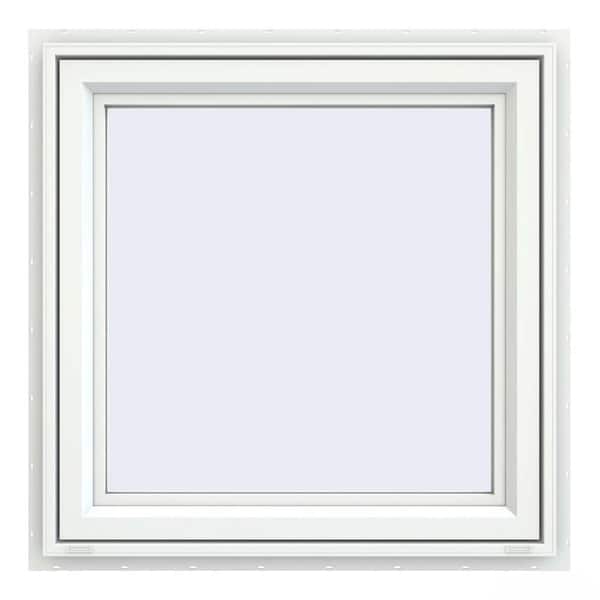 JELD-WEN 35.5 in. x 35.5 in. V-4500 Series White Vinyl Left-Handed Casement Window with Fiberglass Mesh Screen