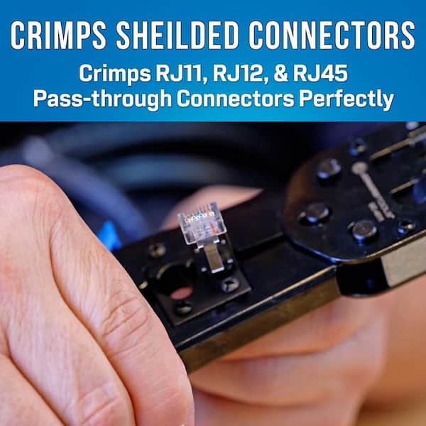 Ratcheting Wire Crimper / Stripper / Cutter, for Pass-Thru