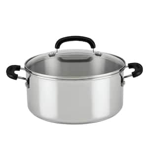 Brilliance 5 qt. Round Stainless Steel Dutch Oven in Silver with Lid