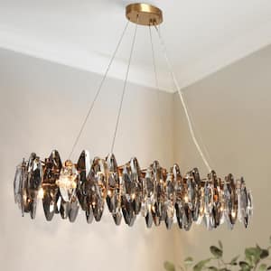Incandescencia 8-Light Plating Brass Crystal Chandelier with No Bulbs Included