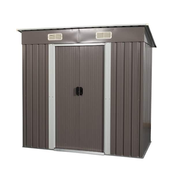 Unbranded 6 ft. W x 4 ft. D Metal Outdoor Storage Shed, Tool Room with Base Vent 24 sq. ft. for Backyard
