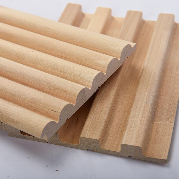 0.6 in. x 5.9 in. x 5.7 in. 2-Colour Samples Slat Wood Decorative Wall Paneling (2-Pack)