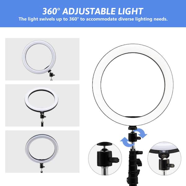 ON AIR 8” Portable LED Ring Light with Desktop Stand and Phone Holder