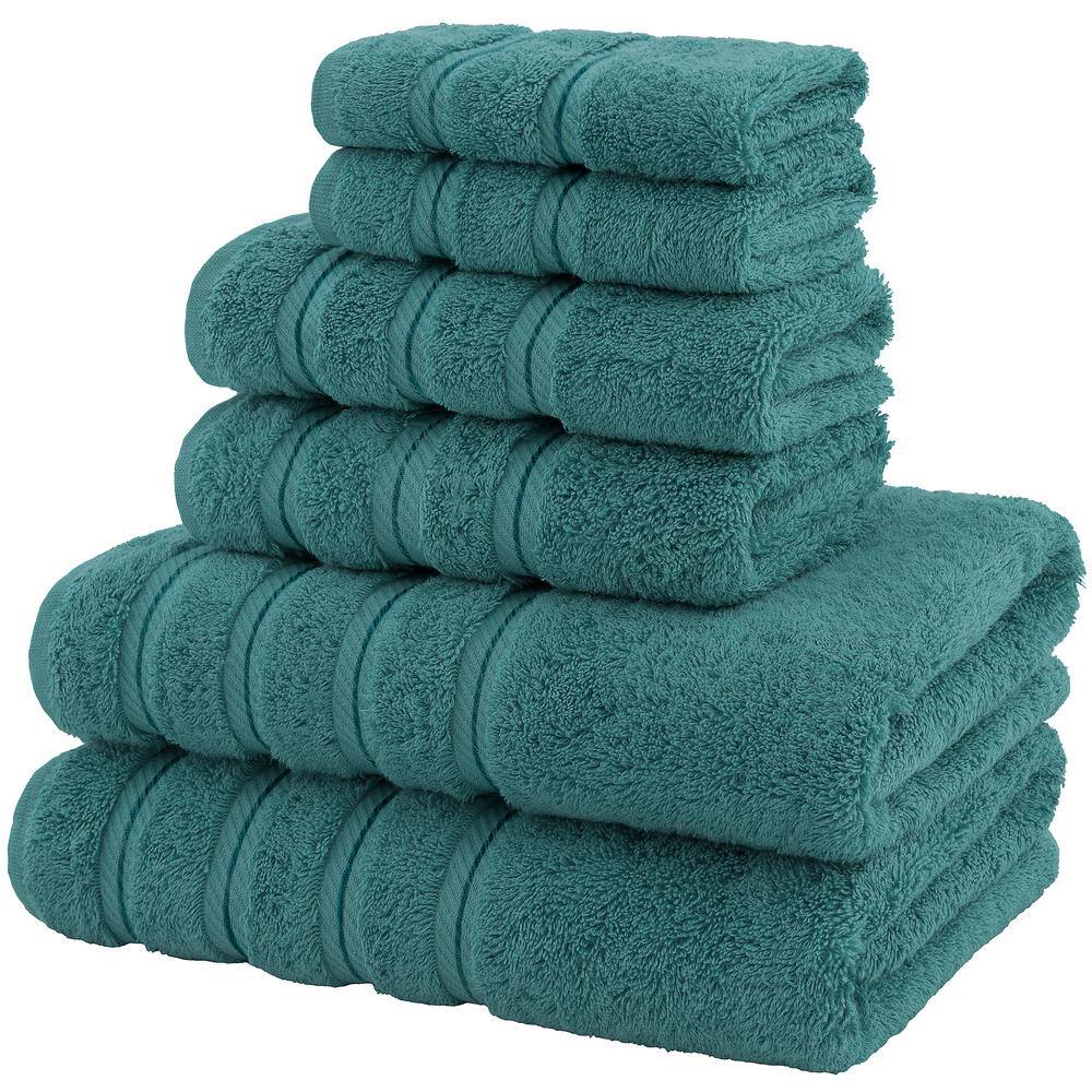 Teal Turkish Cotton 6-Piece Towel Set
