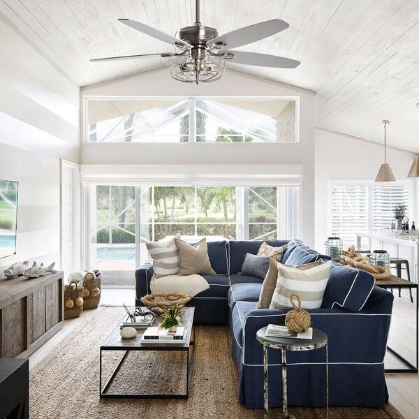 Parrot Uncle Kyla 52 In Indoor Chrome, Beach House Ceiling Fans