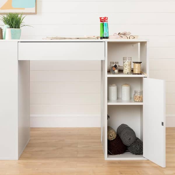 DIY Counter Height Craft Table With Storage 