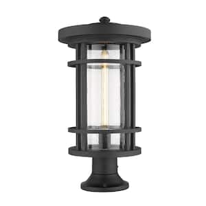 Jordan 22.25 in. 1-Light Black Aluminum Hardwired Outdoor Weather Resistant Pier Mount Light with No Bulb included