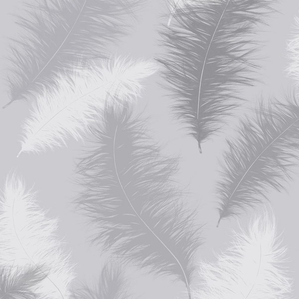 Arthouse Sussurro Grey Feathers Wallpaper Sample