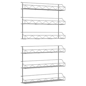2 of Shelves 3-Tier Silver Wall Mount Spice Rack Organizer