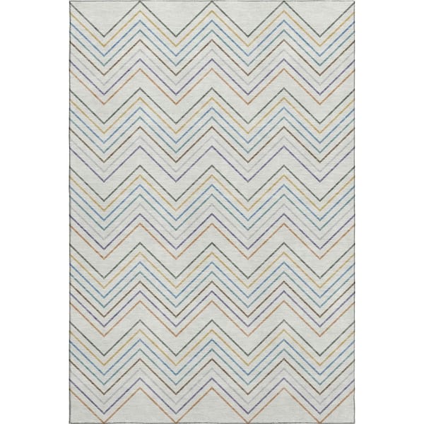 Mayfield Premium Machine Washable Abstract AMF2392 Seaside 3 ft. x 5 ft. Area Rug