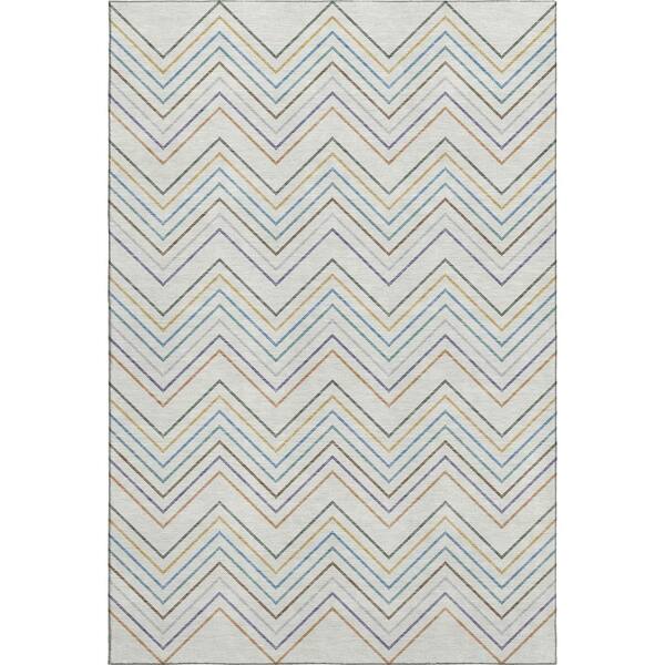 Mayfield Premium Machine Washable Abstract AMF2392 Seaside 8 ft. x 10 ft. Area Rug
