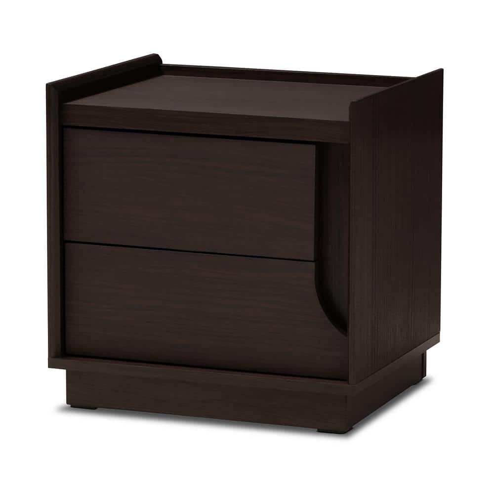 Larsine Brown Engineered Wood 2-Drawer Nightstand