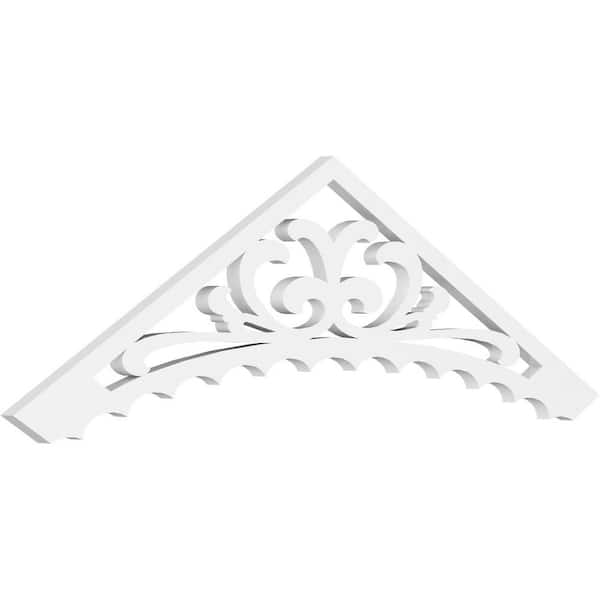 Ekena Millwork 1 in. x 48 in. x 14 in. (7/12) Pitch Genova Gable Pediment Architectural Grade PVC Moulding