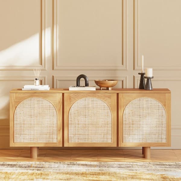 Poly and Bark Archi Natural Sideboard with Cane Webbing Door Fronts