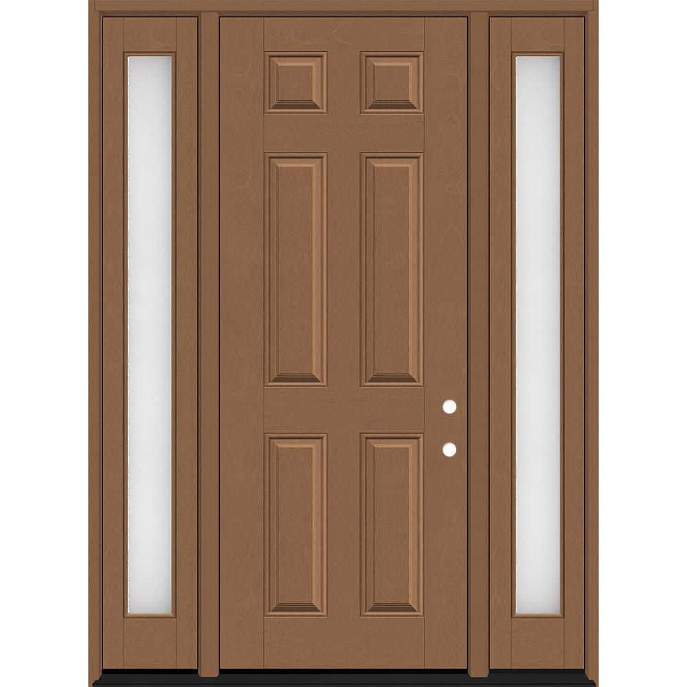 Regency 68 in. x 96 in. 6 Panel LHIS Autumn Wheat Stain Mahogany Fiberglass Prehung Front Door w/Clear14in. SLs 4-9/16 price history on PriceWatchPro