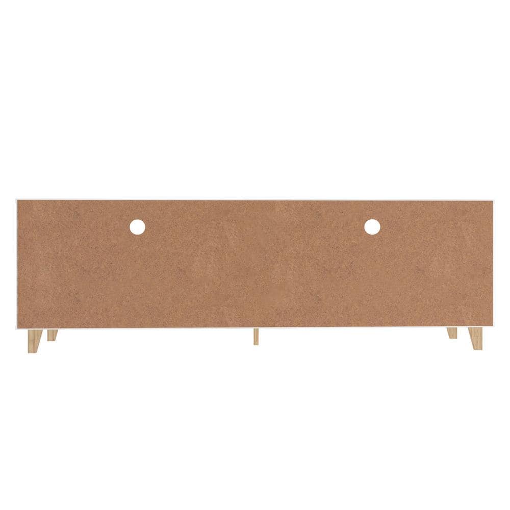 Warren White and Oak 71" TV Stand with Shelves