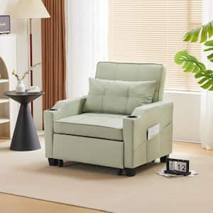 68.1 in. Light Green Polyester Fabric Full Size Sofa Bed