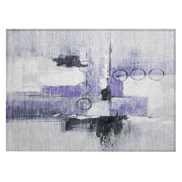 Chantille Machine Washable Indoor/Outdoor Abstract ACN2751 Purple 3 ft. x 4 ft. Area Rug