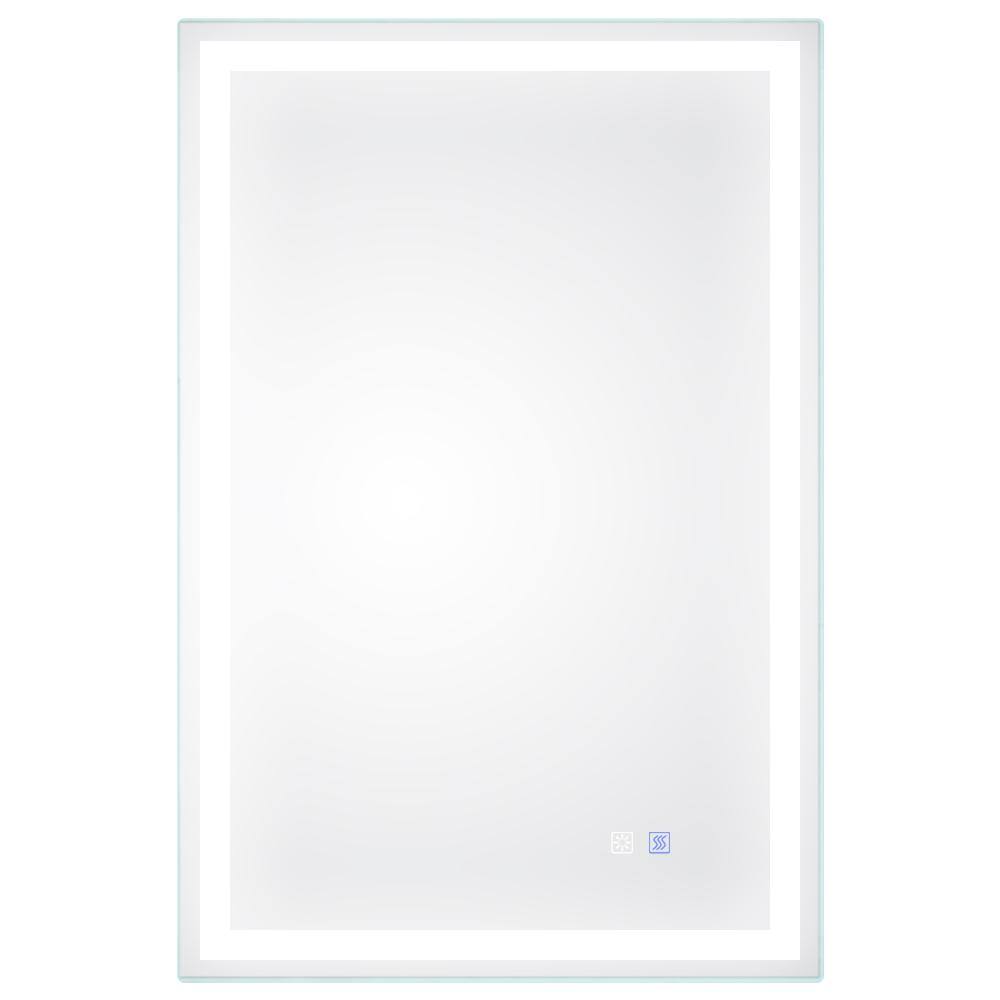 24 in. W x 36 in. H Frameless Rectangular LED Light Bathroom Vanity Mirror