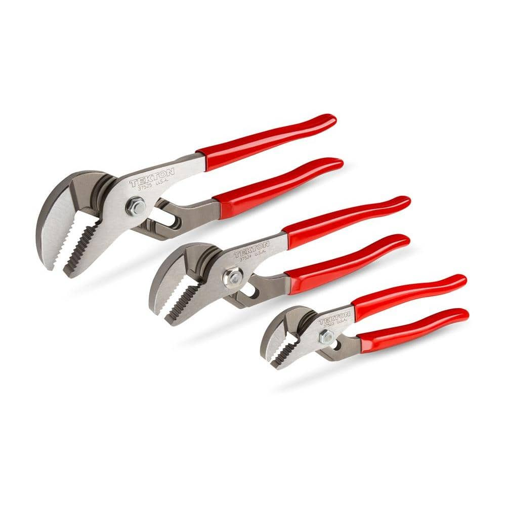 TEKTON 7, 10, 12-3/4 in. Groove Joint Pliers Set (3-Piece) 90394 - The ...